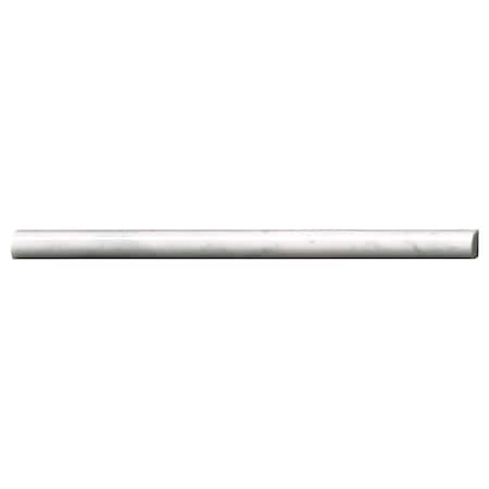 Msi Carrara White Pencil Molding 3/4 In. X 12 In. Polished Marble Wall Tile, 20PK ZOR-MD-T-0009